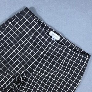 Calvin Klein Pants Womens 8 Black Grid Windowpane Pull On Stretch Trousers